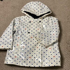 Jacadi White and Blue Raincoat with Hood